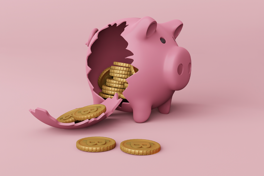 3d cryptocurrency rendering design